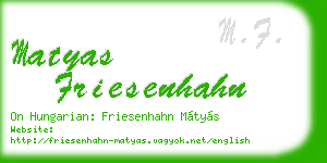 matyas friesenhahn business card